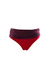 Bas de maillot taille haute réversible Oceania Red Purple